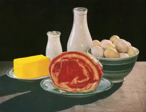Butter, Milk, Eggs and Beef, 1927 (screen print) Butter, Milk, Eggs and Beef, 1927 (screen print)