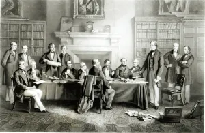 The Cabinet of Lord Derby of 1867, 1868 (litho) (b&w photo) The Cabinet of Lord Derby of 1867, 1868 (litho) (b&w photo)