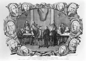 The Cafe Procope, engraved by Jean Francois Badoureau (b.1789) (engraving) (b/w photo) The Cafe Procope, engraved by Jean Francois Badoureau (b.1789) (engraving) (b/w photo)