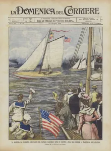 Captain Blackburn's Departure From Gloucester (USA) Over A Dinghy Sailing For... (colour litho) Captain Blackburn's Departure From Gloucester (USA) Over A Dinghy Sailing For... (colour litho)
