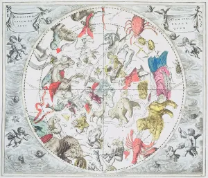 Celestial Planisphere Showing the Signs of the Zodiac, from The Celestial Atlas Celestial Planisphere Showing the Signs of the Zodiac, from The Celestial Atlas