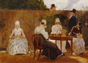 The Chalon Family in their London Town Garden, early 1800s (oil on Academy board) The Chalon Family in their London Town Garden, early 1800s (oil on Academy board)