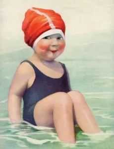 Child Wearing a Swim Cap Sitting in the Surf, 1922 (screen print) Child Wearing a Swim Cap Sitting in the Surf, 1922 (screen print)