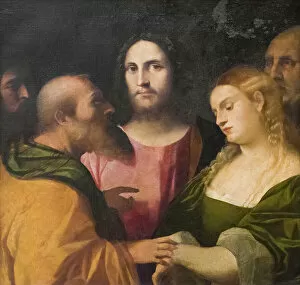 Adulteress Collection: Christ and the Adulteress, 1525-28 (oil on canvas)