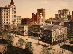 City Hall, New York City, USA, c.1900 (photochrom) City Hall, New York City, USA, c.1900 (photochrom)