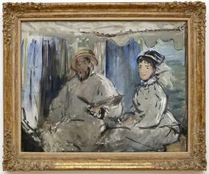 Claude Monet with his wife Camille, 1874 (oil on canvas) Claude Monet with his wife Camille, 1874 (oil on canvas)