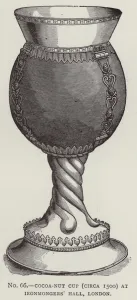 Cocoa-nut Cup (circa 1500) at Ironmongers Hall, London (engraving) Cocoa-nut Cup (circa 1500) at Ironmongers Hall, London (engraving)