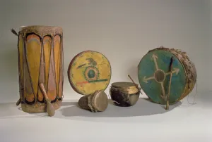 A collection of American Indian drums (mixed media) A collection of American Indian drums (mixed media)