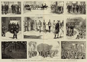 The Coming of Age of Prince Albert Victor, the Festivities at Sandringham (engraving) The Coming of Age of Prince Albert Victor, the Festivities at Sandringham (engraving)