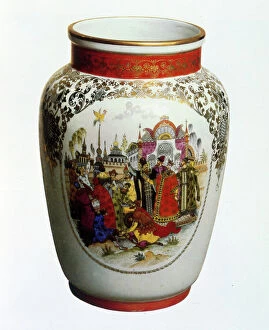 Porcelain Collection: Commemorative vase for Pushkin centenary, 1937 (porcelain)