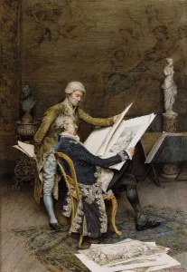 The Connoisseurs, (pencil and watercolour on paper) The Connoisseurs, (pencil and watercolour on paper)