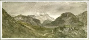 Helvellyn Print: A watercolor depiction of the mountain landscape