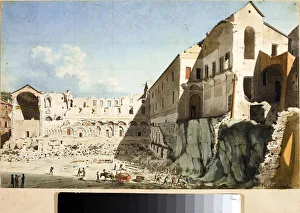 Construction site of demolition of the church and convent of Saint Dominica in Genoa Construction site of demolition of the church and convent of Saint Dominica in Genoa