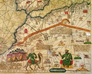 Detail of Copy of a Catalan Map of Europe and North Africa, presented to Charles Detail of Copy of a Catalan Map of Europe and North Africa, presented to Charles