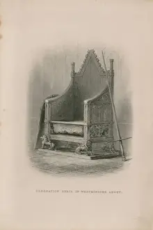 Coronation chair in Westminster Abbey (engraving) Coronation chair in Westminster Abbey (engraving)