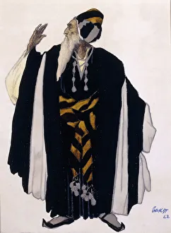 Costume design for a Jewish Elder for the drama Judith, 1922 (pencil Costume design for a Jewish Elder for the drama Judith, 1922 (pencil