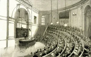 A course in the amphitheater of the Ecole Polytechnique, 1890 (engraving) A course in the amphitheater of the Ecole Polytechnique, 1890 (engraving)