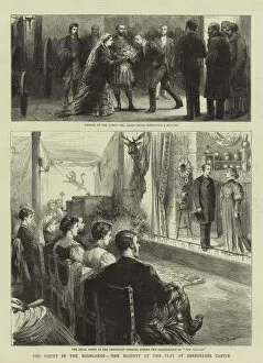 Abergeldie Castle Collection: The Court in the Higlands, Her Majesty at the Play at Abergeldie Castle (engraving)