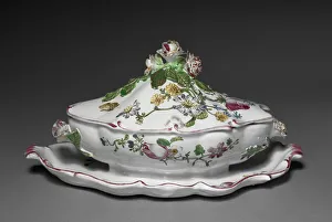 Covered Sauce Tureen with Attached Stand, manufacturer Veuve Perrin Factory, c Covered Sauce Tureen with Attached Stand, manufacturer Veuve Perrin Factory, c