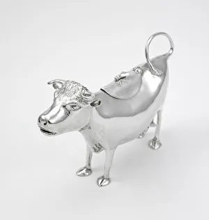 Cow creamer, John Schuppe, London, 1755 (silver) Cow creamer, John Schuppe, London, 1755 (silver)