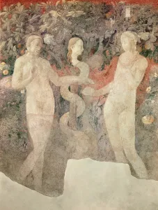 The Creation of Eve and Original Sin (detail of original sin), 1430 (fresco transferred The Creation of Eve and Original Sin (detail of original sin), 1430 (fresco transferred