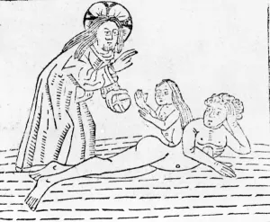 The Creation of Man, illustration from 'Mirror of the World', published by The Creation of Man, illustration from 'Mirror of the World', published by