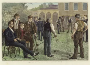 Croquet at the convalescent home of St Bartholomew's Hospital, Highgate (coloured engraving) Croquet at the convalescent home of St Bartholomew's Hospital, Highgate (coloured engraving)