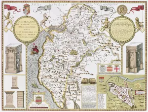 Cumberland and the Ancient City of Carlile, engraved by Jodocus Hondius (1563-1612) Cumberland and the Ancient City of Carlile, engraved by Jodocus Hondius (1563-1612)