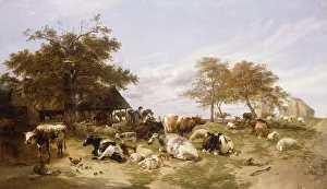 A Dairy Farm on the Marshes, East Kent, 1859 (oil on canvas) A Dairy Farm on the Marshes, East Kent, 1859 (oil on canvas)