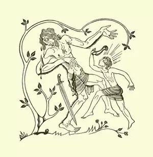 Eric Gill Collection: David and Goliath (litho)