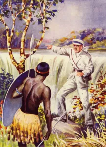 David Livingstone at the Victoria Falls (colour litho) David Livingstone at the Victoria Falls (colour litho)