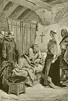 Death of Pretextat, bishop of Rouen (engraving) Death of Pretextat, bishop of Rouen (engraving)