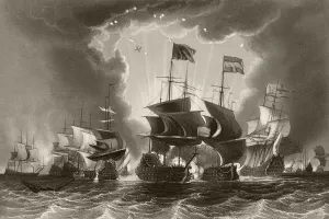 Defeat of the Dutch fleet by Admiral Robert Blake at the Battle of the Gabbard, 12 and 13 June 1653 Defeat of the Dutch fleet by Admiral Robert Blake at the Battle of the Gabbard, 12 and 13 June 1653