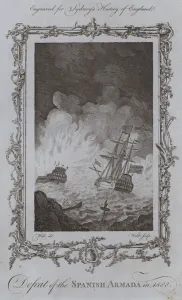 Defeat of the Spanish Armada in 1588 (engraving) Defeat of the Spanish Armada in 1588 (engraving)