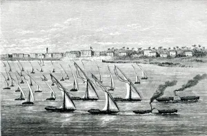 Departure from Khartoum (engraving) (b/w photo) Departure from Khartoum (engraving) (b/w photo)