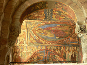 Depicting an internal view with wall paintings Depicting an internal view with wall paintings