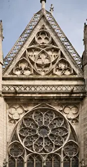 Depicting the south rose window of the Catehdral of St Etienne, Auxerre, France Depicting the south rose window of the Catehdral of St Etienne, Auxerre, France