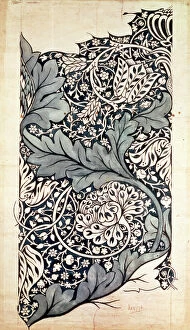 Textile Designs, Wallpaper, Endpapers & Marbled Paper Collection: Design for Avon Chintz, c. 1886 (pen & ink with w / c on paper)