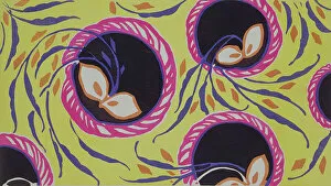 Textile Designs, Wallpaper, Endpapers & Marbled Paper Collection: Design motif from Floreal: Dessins & Coloris Nouveaux, 1920 (pochoir print)