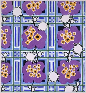 Textile Designs, Wallpaper, Endpapers & Marbled Paper Collection: Design from New Floral Designs and Colours, published 1925 (colour litho)