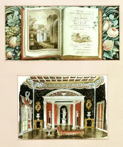 Designs for Pride and Prejudice produced at St. Jamess Theatre, February 1936 (pen Designs for Pride and Prejudice produced at St. Jamess Theatre, February 1936 (pen