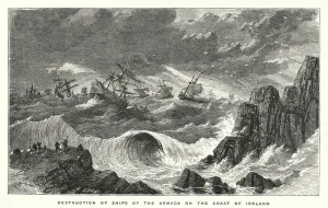 Destruction of ships of the Armada on the coast of Ireland (engraving) Destruction of ships of the Armada on the coast of Ireland (engraving)