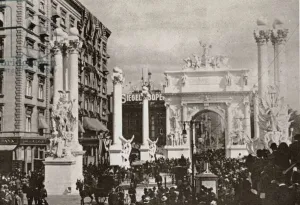 The Dewey Arch in front of the Fifth Avenue Hotel at 23rd St The Dewey Arch in front of the Fifth Avenue Hotel at 23rd St