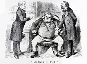 John Bull Caricature Prints: A difference of opinion among the physicians