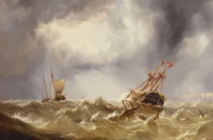 Dismasted in a Storm off the Kent Coast (oil on canvas) Dismasted in a Storm off the Kent Coast (oil on canvas)