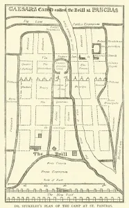 Dr Stukeley's plan of the Camp at St Pancras (engraving) Dr Stukeley's plan of the Camp at St Pancras (engraving)