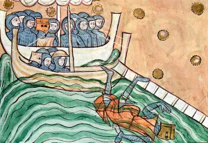 A Drowning Viking, possibly Olav Trygvason (968-1000) of Norway at the Battle of Svold A Drowning Viking, possibly Olav Trygvason (968-1000) of Norway at the Battle of Svold