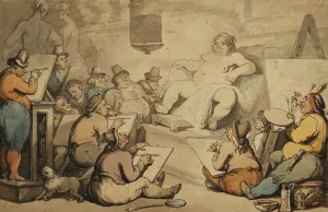 A Dutch Academy, (pencil, pen and ink and watercolour) A Dutch Academy, (pencil, pen and ink and watercolour)