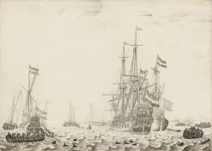 Dutch Ships near the Coast, early 1650s (oil on panel) Dutch Ships near the Coast, early 1650s (oil on panel)