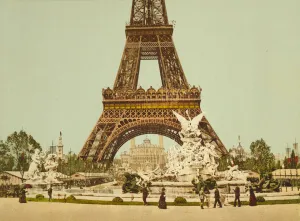 Eiffel Tower and Fountain, Exposition Universelle, Paris, France, c.1900 (photochrom) Eiffel Tower and Fountain, Exposition Universelle, Paris, France, c.1900 (photochrom)